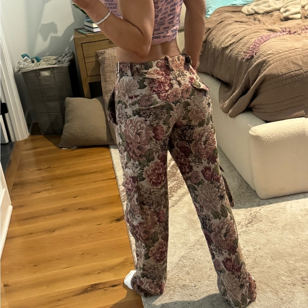 Floral jacquard Cargo Pants - Picture 6 of 7